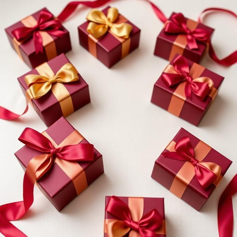 Burgundy & Gold Favor Boxes (Set of 10)
